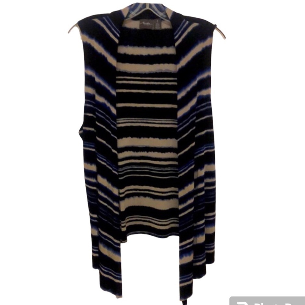 Chico’s Travelers Open Front Stripe Cardigan Size SMALL